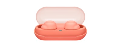 Orange WH-C500 in case with lid open